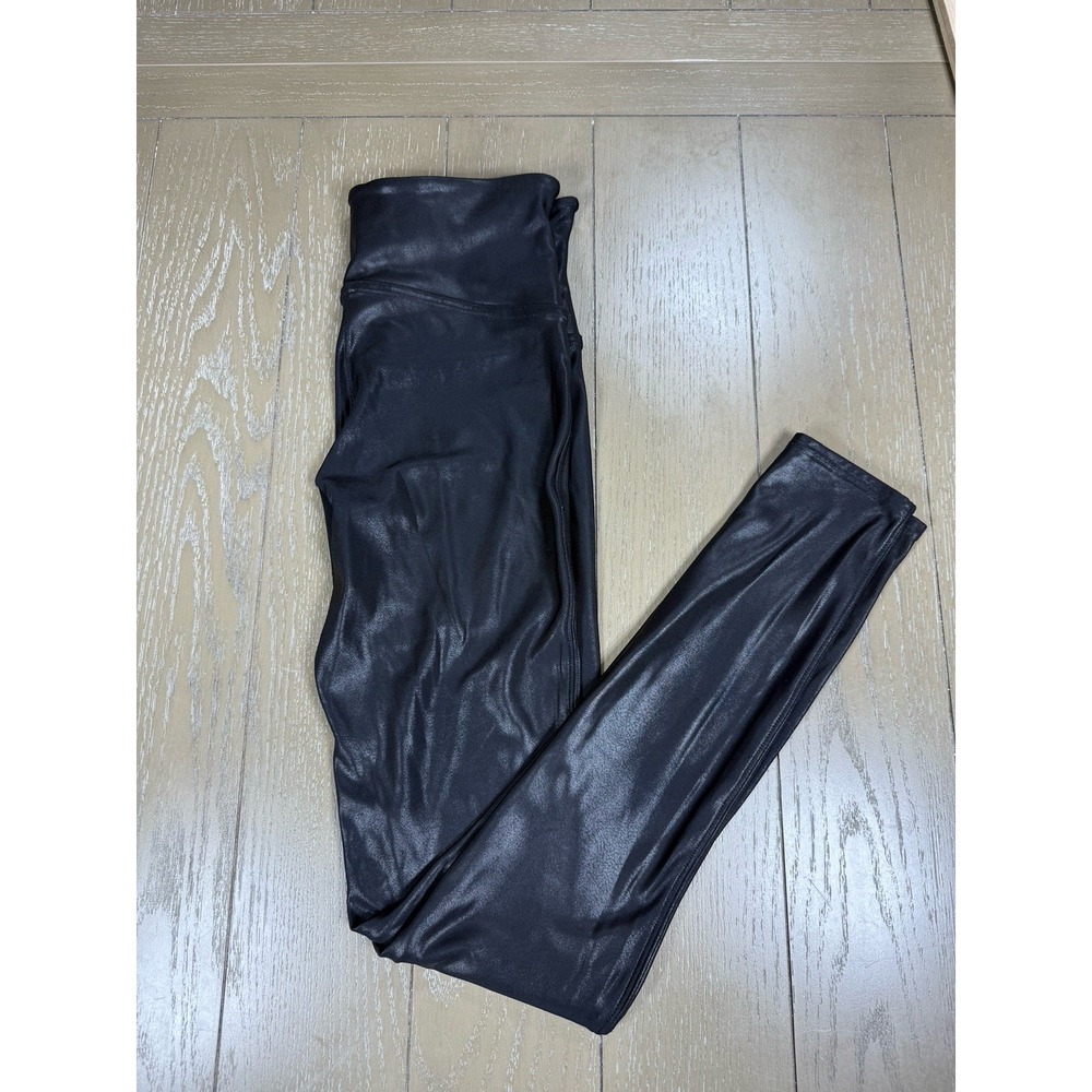 Spanx Leggings Womens Medium Metallic Faux Leather High Rise Shaping Pant